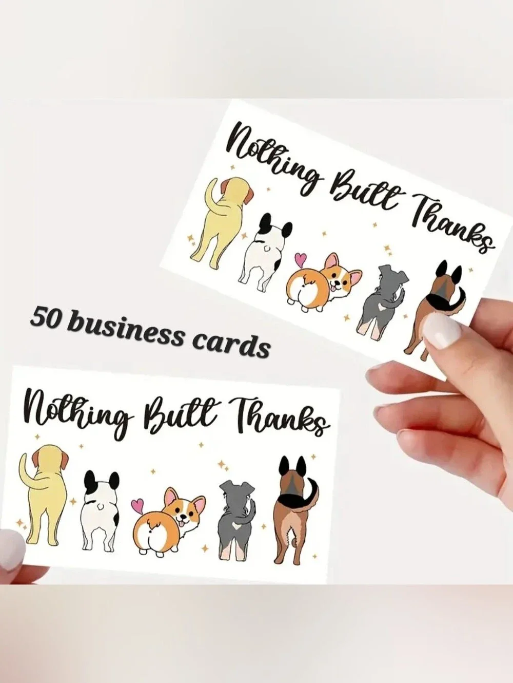 BUY NOW ✨️Cute Dog Butt Business Cards - 'Nothing Butt Thanks'